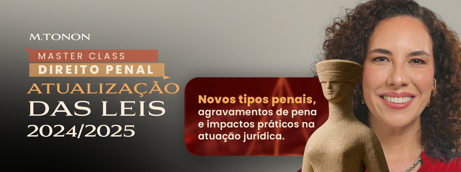 Capa de masterclass da Michelle Tonon em formato banner