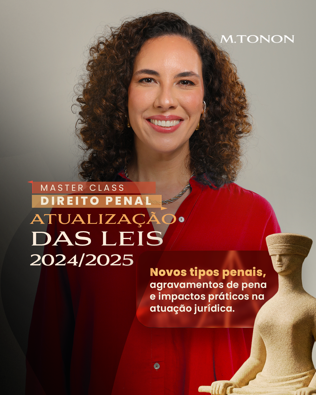Capa de masterclass da Michelle Tonon em formato feed